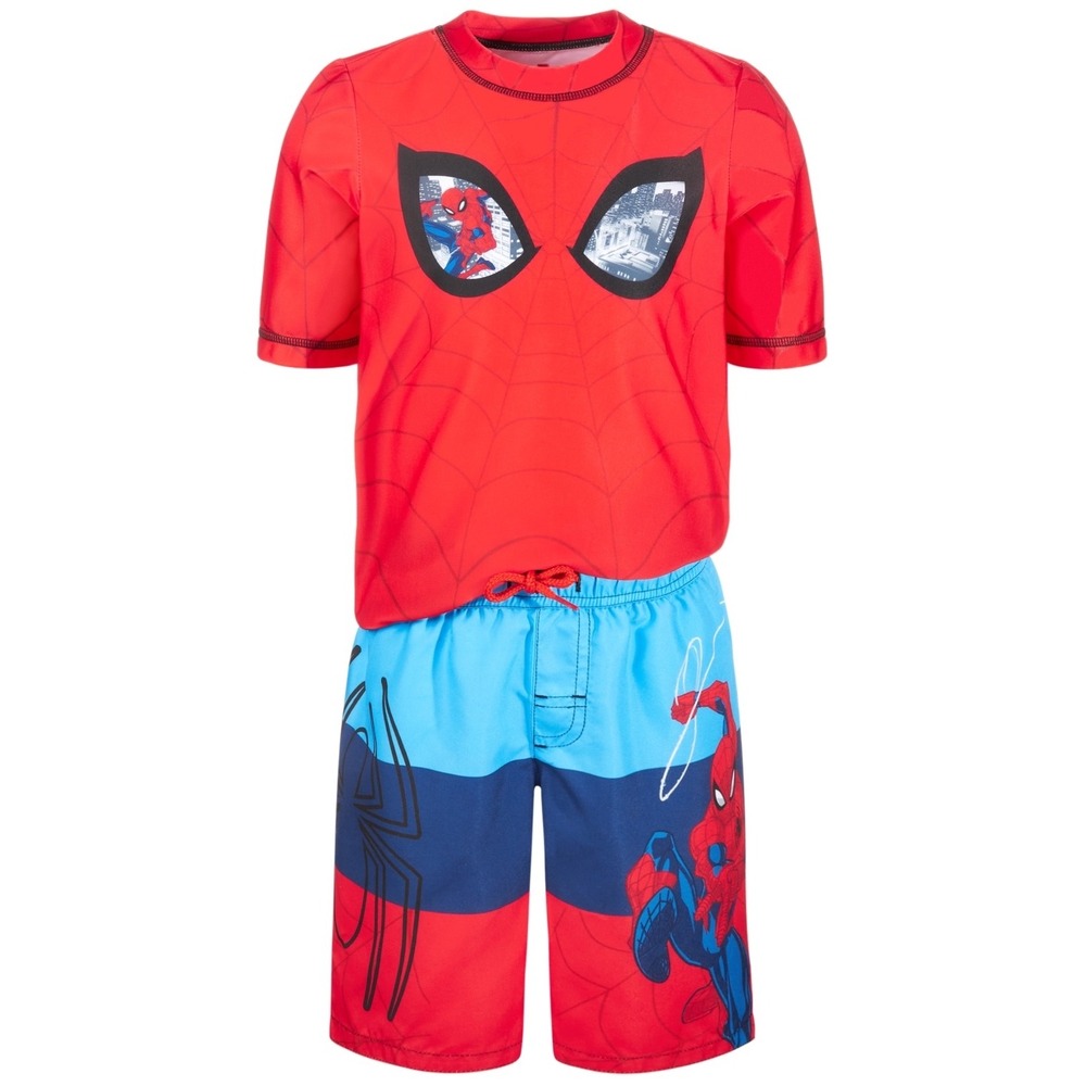 Dreamwave Little Boys‎ 2-Pc. Spiderman Rash Guard & Swim Shorts Set - Red - 7